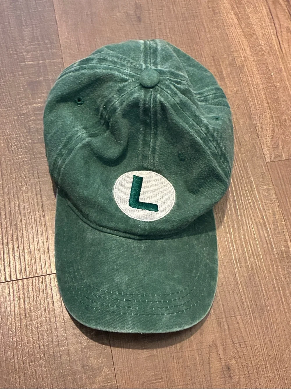 Kids Green Baseball Cap with Embroidered 'L' Patch Halloween Costume Luigi